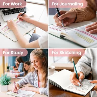 Bullet Dotted Journal Notebook for Women & Men, Hardcover Leather Journal for Writing, A5 Bullet Journaling Notebook for Work & Sketching, Perfect for Office School Home Supplies, 160 Pages, Pink - Image 6