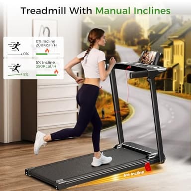 Portable Treadmill with Incline, 3.0HP Walking Pad with Handle Bar, 3-in-1 Foldable Treadmill for Home Office Small Space with Quiet Brushless, 300 LBS Capacity - Image 2