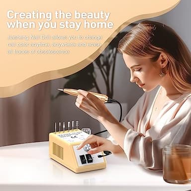 Jiasheng Professional Nail Drill, 20000rpm Electric Nail Drill Machine, Electronic Nail File Drills for Acrylic Nails Gel Nails Manicure Pedicure Tools for Salon Use Gold - Image 7