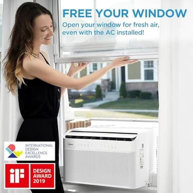 Midea 12,000 BTU U-Shaped Smart Inverter Window Air Conditioner–Cools up to 550 Sq. Ft., Ultra Quiet with Open Window Flexibility, Compatible with Alexa/Google Assistant, 35% Energy Savings (Renewed) - Image 5
