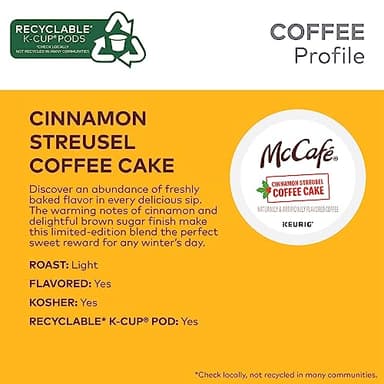 McCafe Cinnamon Streusel Coffee Cake Coffee, Keurig Single Serve K-Cup Pods, 96 Count (4 Packs of 24) - Image 4