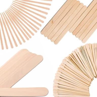 Mibly 4 Style 350 Pcs Assorted Wooden Wax Sticks for Body Legs Face and Small Medium Large Sizes Eyebrow Waxing Applicator Spatulas for Hair Removal or Wood Craft Sticks - Image 1