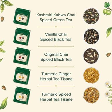 VAHDAM, Assorted Chai Tea Loose Leaf Tea Gift Set (10 Flavors) Gift Ideas for Women & Men | Indian Exotic Chai Tea Blends | Resealable Ziplock Pouch | Gifts for Him/Her - Image 3