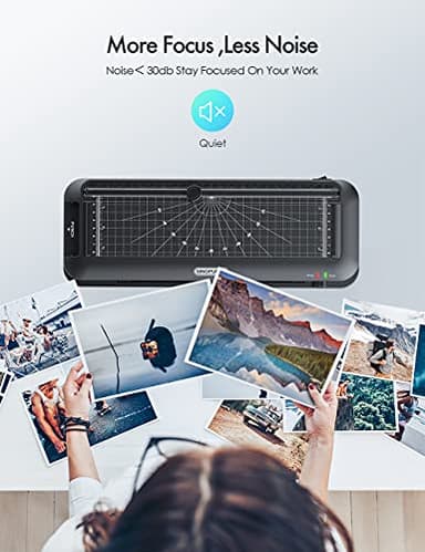 SINOPUREN 9-Inch Thermal Laminator Machine, 3-in-1 Laminator with Built-in Paper Trimmer, Hole Punch & Corner Rounder, 10 Laminating Pouches, Fast 3-Min Warm-Up, Jam-Free for Home, Office, School - Image 6