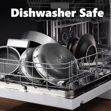 OATOFP Non Stick Frying Pans, 12 inch Hybrid Frying Pans Nonstick,non stick Stainless Steel Skillets, Dishwasher and Oven-Safe Chef Pan, Induction Compatible Cooking Pan, PFOA Free Cookware - Image 5