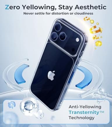 Maledan for iPhone 17 Pro Case - Crystal Clear 17 Pro Phone Case, Shockproof Military Protection Durable Bumper Cover Anti-Yellowing Slim Case for Apple iPhone 17 Accessories Transparent - Image 5