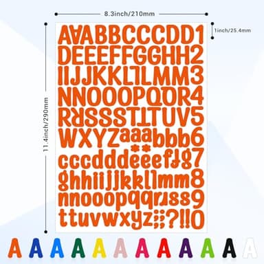 1512 Letter Stickers, 12 Sheets Alphabet Sticker, Vinyl Letters, Mailbox Numbers, Self Adhesive Sticks for Scrapbook, Graduation Cap, Water Bottle, Windows, 1 inch Multicolor Stick on Letters - Image 2