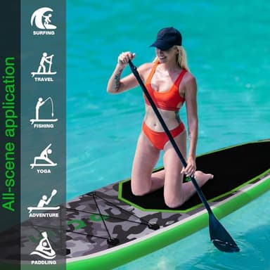 FunWater SUP Inflatable Stand Up Paddle Board Ultra-Light Inflatable Paddleboard with Accessories, Fin, Adjustable Paddle, Pump, Backpack, Leash - Image 7