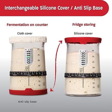 KNEADACE Pro Sourdough Bread Starter Kit - 34 oz Large Capacity Sourdough Starter Jar with 5 unique features for the perfect sour dough bread & sourdough starter kit - sourdough supplies (KA06) - Image 7