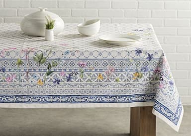 Maison d' Hermine Table Cloth Rectangle Table 100% Cotton 70 x 120 Inches Tablecloth Reusable Decorative Everyday Use for Dining Room, Farmhouse, Home, Party, Festive & Wedding Spring Summer - Faience - Image 9
