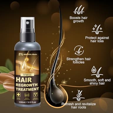 Minoxidil Spray - 5% Minoxidil for Men, Minoxidil for Women Hair Growth Products, Extra Strength Hair Regrowth Treatments with Biotin, Help to Stop Loss Hair Unscented Light and non Greasy 3.38 Fl.OZ - Image 3