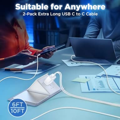 [6+10FT] iPhone 17 16 15 USB C Charger Fast Charging,40W Dual Port Fast Wall Charger Block with 6+10FT Long USB C Charging Cable Cord for iPhone 17/16/15 Pro Plus Pro Max, iPad Pro/Air, Samsung - Image 7