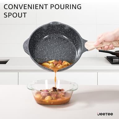 JEETEE 36Pcs Pots and Pans Set Non Stick, Cookware Set Non toxic Kitchen Healthy Induction Cooking Set W/Griddle, Sauté Pan, Baking Trays & Pancake Rake (PFOA, PFAS, PFOS Free) - Image 8