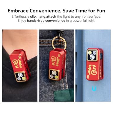 OLIGHT Oclip Pro EDC Flashlight Clip-on Light, Rechargeable 500 Lumens with Three Lighting Solutions Type-C Charging, Magnetic Flash Lights for Signaling, Cycling, Outdoor or Indoor Use(FS Red) - Image 9