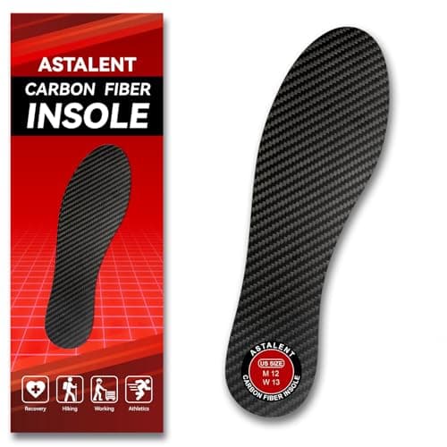 Carbon Fiber Insole 1 Pc, Rigid Thin Foot Plate Shoe Insert for Men Women, Support Turf Toe, Foot Fractures, Morton's Toe, Morton Extension, Hallux Rigidus and Limitus - Alternative to Post Op Shoe
