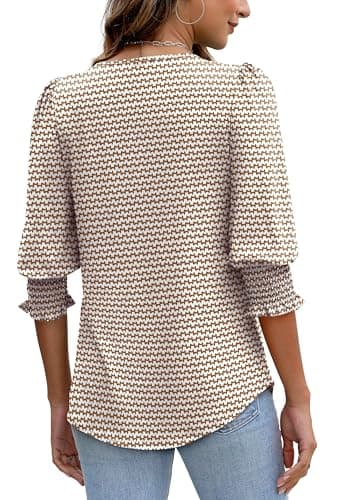 XIEERDUO Business Casual Outfits for Women Womens 3/4 Sleeve Tops and Blouses Work Blouses for Women 2025 Xl - Image 5