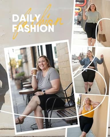 HLTPRO 3 Pack Plus Size Biker Shorts for Women (L-4XL)- 8"/5" High Waist Tummy Control Shorts for Workout, Yoga, Running - Image 4