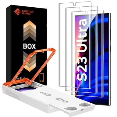 FANGTIAN 3-Pack for Samsung Galaxy S23 Ultra/S22 Ultra Screen Protector [Auto Alignment] - Film for S23 Ultra Screen Protector-[Easy Installation][Fingerprint Compatible][Not Glass][6.8Inch] - Image 1