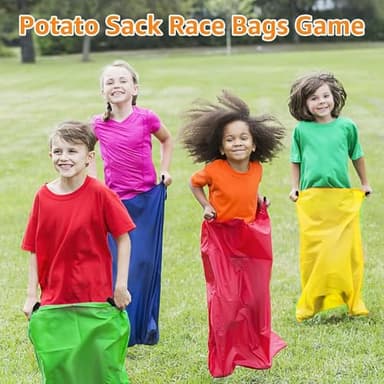 32 Pcs Outdoor Games Potato Sack Race Bags for Kids Adults, Bean Bag Toss Game, 3 Legged Race Bands, Egg Spoon Relay Race Game, Carnival Outside Yard Lawn Games for Easter Christmas Birthday Party - Image 4