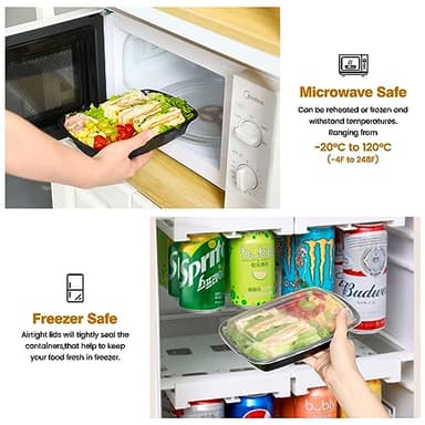 Glotoch Meal Prep Containers Reusable, 50Pack 32oz Plastic Food Prep Storage Containers with Lids,BPA Free,Microwave, Dishwasher Safe Disposable To Go Containers for Meal Plan,Single Compartment - Image 8