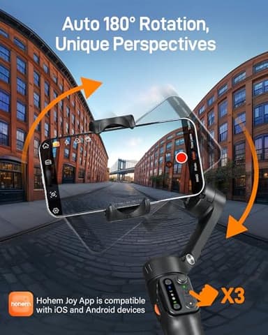 hohem iSteady X3 SE Gimbal Stabilizer for iPhone, Phone Stabilizer with Detachable Remote Control, Portable Foldable 3-Axis Phone Gimbal for Android & iPhone 16 15 Pro Max, Ideal for Travel Vlogging - Image 8
