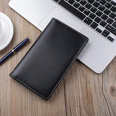 Sooez Leather Professional Business Card Book Holder Organizer, 240 Capacity Credit Card Booklet, PU Name Cards Holder Storage File for Men Women, Grass Green - Image 2