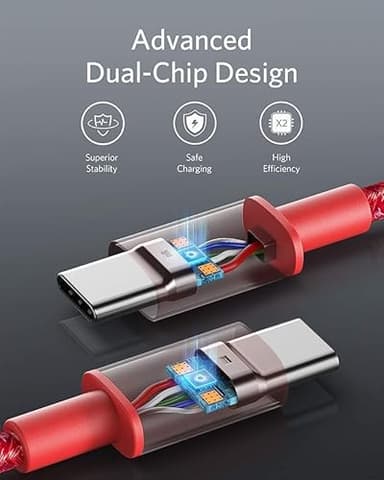 Anker USB C to USB C Cable (10FT, 2Pack), Type-C 100W Charger Cord Fast Charging for iPhone 17 Series,MacBook Pro 2020,Pixel and More(Red) - Image 3