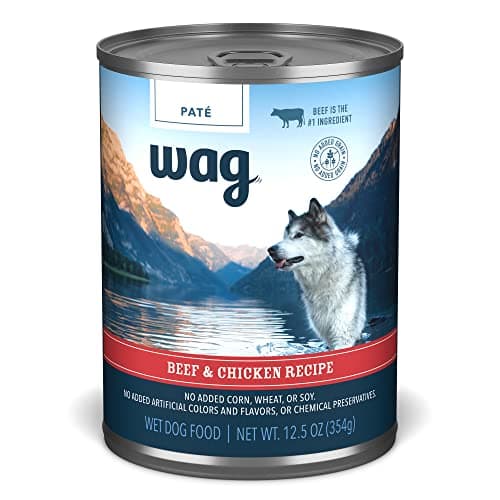 Amazon Brand - Wag Pate Canned Dog Food, Beef & Chicken Recipe, 12.5 oz Can (Pack of 12) - Image 1