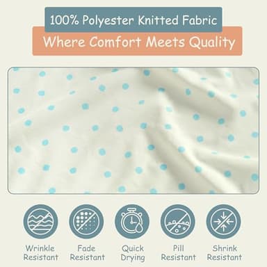 Little Peaches Baby Crib Sheets Neutral - Super Soft Toddler Bed Sheets for Standard Crib Mattress, Crib Sheets for Boys & Girls, Stretchy Knit Fitted Crib Sheet, 2 Pack - Polka Dot-Blue & Cool Blue - Image 9