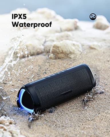 Bluetooth Speaker Stocking Stuffers for Men Women Teens Boys Girls: Portable Wireless, IPX5 Waterproof, White Elephant Gifts for Adults, Up to 20H Playtime, TWS Pair, for Home/Party/Outdoor (Black) - Image 8