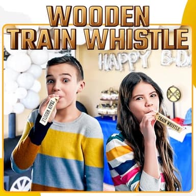 Wooden Train Whistles (Pack of 12) - Wood Train Whistle for Kids, Train Party Favors, Theme Birthday Decorations, Noisemakers, Goodie Bag Filler, Small Game Prizes, Stocking Stuffers - Image 4