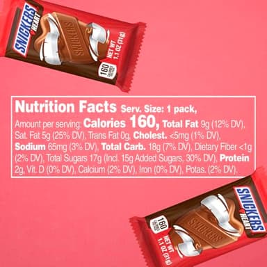 Snickers Milk Chocolate Hearts, 1.10 oz, Pack of 36 - Image 2