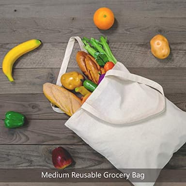 TOPDesign 24-Pack Economical 16"x15" Cotton Tote Bags, Lightweight Medium Reusable Grocery Shopping Cloth Bags, Suitable for DIY, Advertising, Promotion, Gift, Activity - Image 5