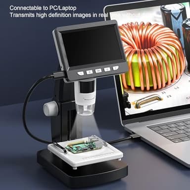 Digital Microscope, 1080P 2MP HD LCD Screen 50-1000X Magnifier Camera with 8 LED Lights, 32GB SD Card - Model DM4 Lite, for Circuit Board Inspection, Jewelry Examination - Image 3