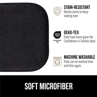 GORILLA GRIP Slip Resistant Chair Cushions, No Ties Required, Memory Foam Pads for Dining Room, Kitchen Table, Office, Rocking Chairs, Plush Seat Cover Cushion Pad, Home Decor, Set of 4 16x16, Black - Image 5