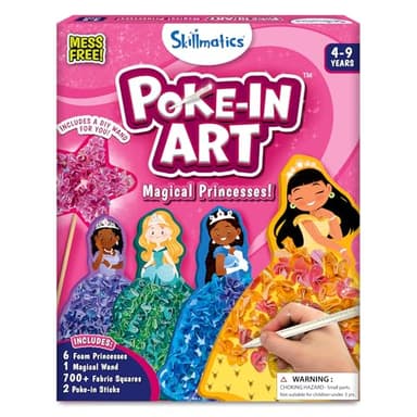 Skillmatics Poke-in Art - Magical Princesses, Mess-Free Fun for Kids, DIY Wood Craft Kits, Creative Activity, Gifts for Girls & Boys Ages 4, 5, 6, 7, 8, 9 - Image 1