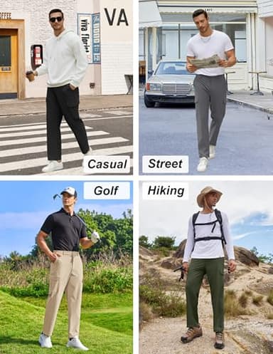 COOFANDY Mens Lightweight Hiking Cargo Pants Quick Dry Casual Pants Breathable Outdoor Travel Pants with Multi Pockets - Image 4