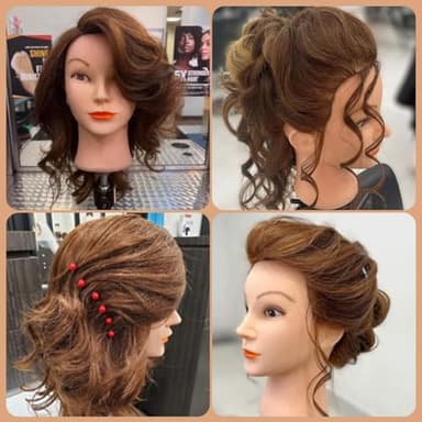 Mannequin Head with 100% Human Hair, SZCY LLC 18" Dark Brown Real Hair Cosmetology Mannequin Head Hair Styling Hairdressing Practice Training Doll Heads with Clamp Holder and Tools - Image 7