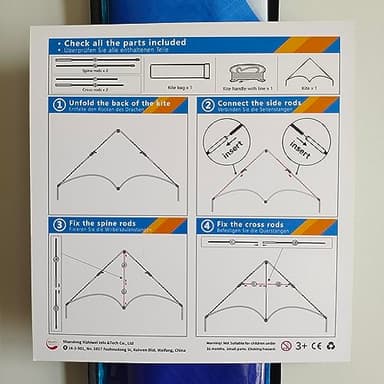 Mint's Colorful Life Delta Kite for Kids & Adults, Easy to Fly Kites with 2 Ribbons and 300ft Kite String, Best Kites for Beginner(Blue) - Image 10