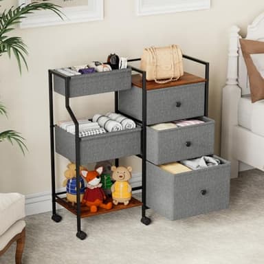 Modanais Baby Diaper Caddy Organizer and Storage - 3 Tier Rolling Cart with Dividers and Drawers, Easy To Assemble, Mobile Utility Cart with Wheels for Nursery, Bedroom, Changing Table & Crib - Image 4