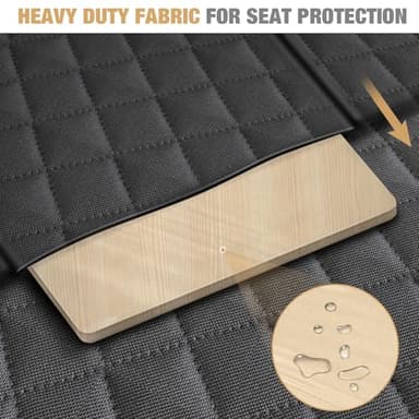 Lekereise Back Seat Extender for Dogs, Hard-Bottom Hammock Holds up to 400 lb, Waterproof with Mesh Window & Storage Pockets – Universal Fit, Black - Image 3