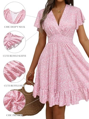TORARY Cute Floral Print Spring Dresses for Women Summer Casual Ruffle Hem Empire Waist A Line Sun Dresses for Women 2025 - Image 2