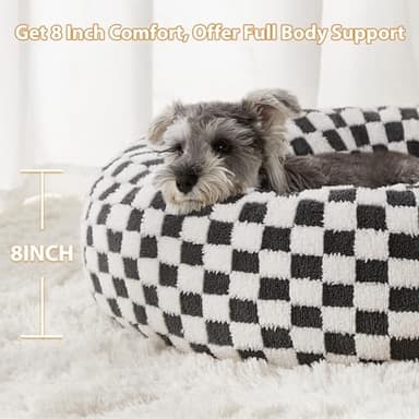 BFPETHOME Donut Dog Beds for Small Dog, Round Cat Beds for Indoor Cats, Calming Pet Bed for Puppy and Kitty with Non-Slip Bottom, Cute Fancy Puppy Bed Machine Washable Plush Fabric - Image 3