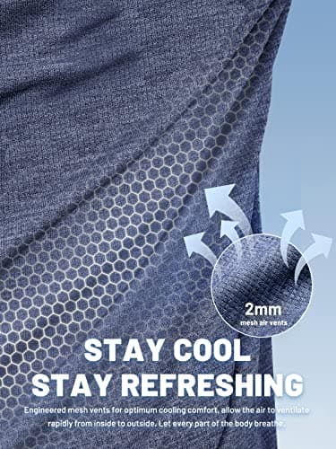 MIER Men's UPF 50+ Sun Protection Hoodie Long Sleeve SPF Fishing Hiking Quick Dry Running Thumbhole UV Shirts Lightweight, Blue Heather, XL - Image 5