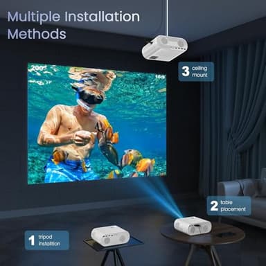 HOMPOW Projector, Native 1080P Full HD Bluetooth Projector with Speaker, 9500 Lumens Outdoor Portable Movie Mini Projector Compatible with Laptop, Smartphone, TV Stick, Xbox, PS5 - Image 9