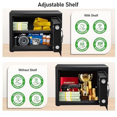 ISLANDSAFE Home Safe Box, Digital Small Personal Safes, caja fuerte, Security Money Closet Electronic Lock Box with Keypad for Pistol Cash Jewelry, Document, Hotel, Dorm, Office (0.8cuft Black) - Image 5