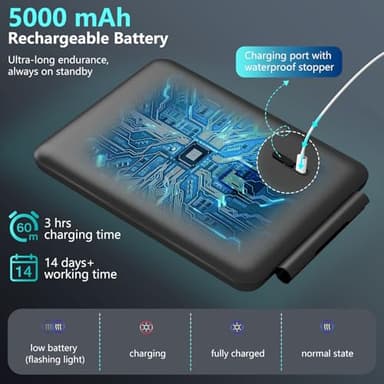 Heated Shower Mirror Fogless for Shaving, 3 Colors Stepless Dimmable Lights Fogless Mirror for Shower, Rechargeable Anti Fog Shaving Mirror for Shower with Razor Holder for Men, Light Memory Function - Image 5