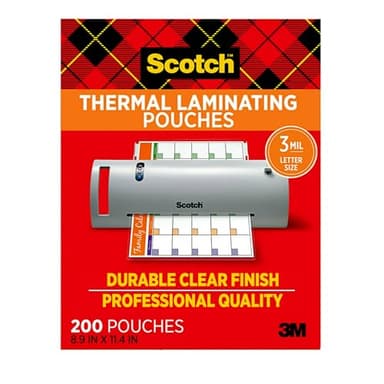 Scotch Thermal Laminating Pouches, 200 Count, Clear, 3 mil., Ideal Office or School Supplies, Fits Letter Sized Paper (8.9 in. × 11.4 in.) - Image 9