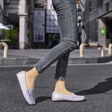 Artisure Women's Classic Comfort Lilac Leather Penny Loafers Casual Slip-Ons Lightweight Walking Flats Driving Mocs Boat Shoes 10 M US - Image 7