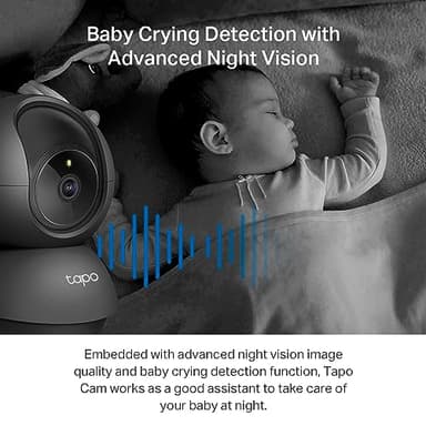Tapo TP-Link 2K Pan/Tilt Indoor Security Camera for Baby Monitor, Pet Camera, Motion Detection & Tracking, 2-Way Audio, Cloud & SD Card Storage, Works w/Alexa & Google Home, Black, C211(2-Pack) - Image 5